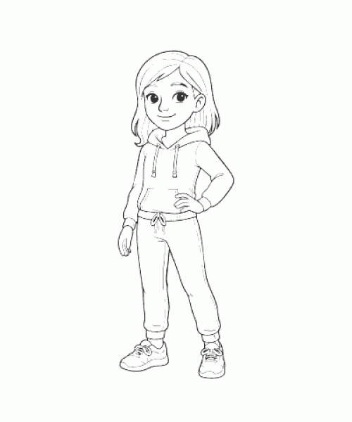 Ausmalbild Mädchen 018