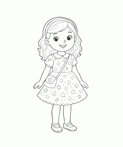 Ausmalbild Mädchen 019