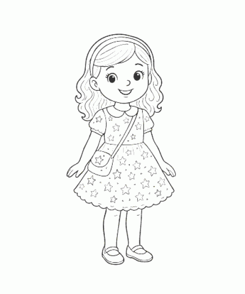 Ausmalbild Mädchen 019