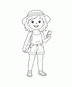 Ausmalbild Mädchen 020