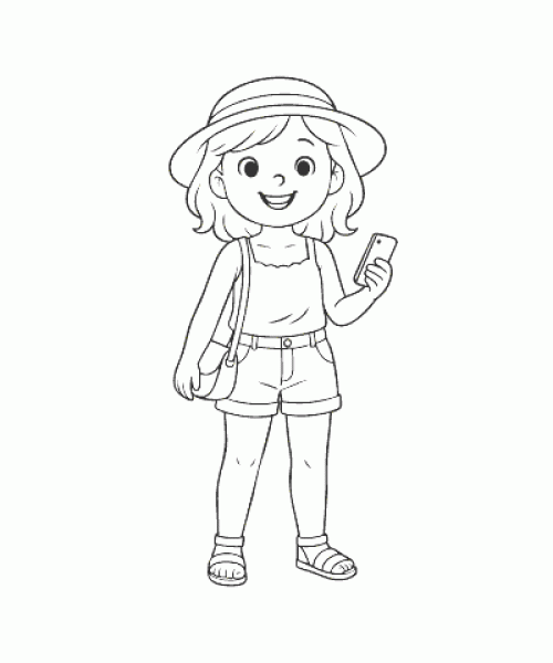 Ausmalbild Mädchen 020