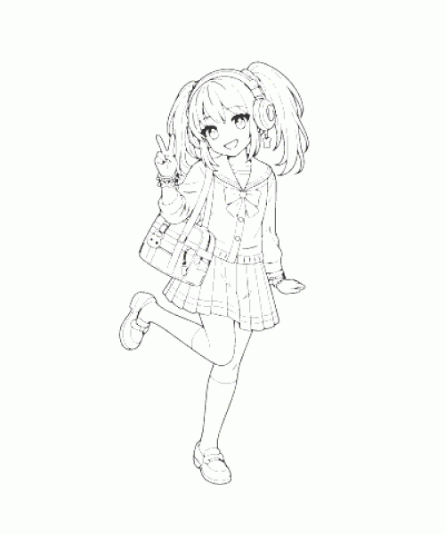 Ausmalbild Maedchen 025