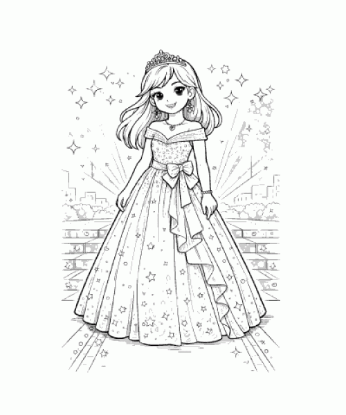 Ausmalbild Maedchen 027