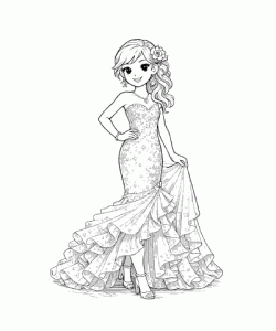 Ausmalbild Maedchen 028