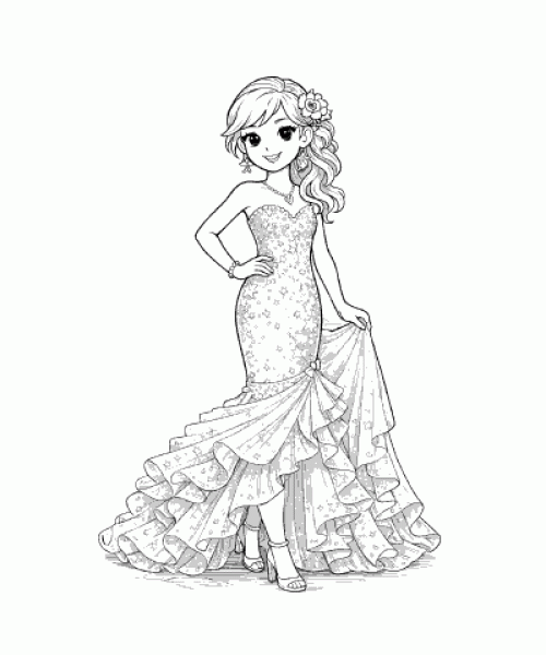 Ausmalbild Maedchen 028