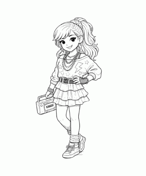 Ausmalbild Maedchen 035