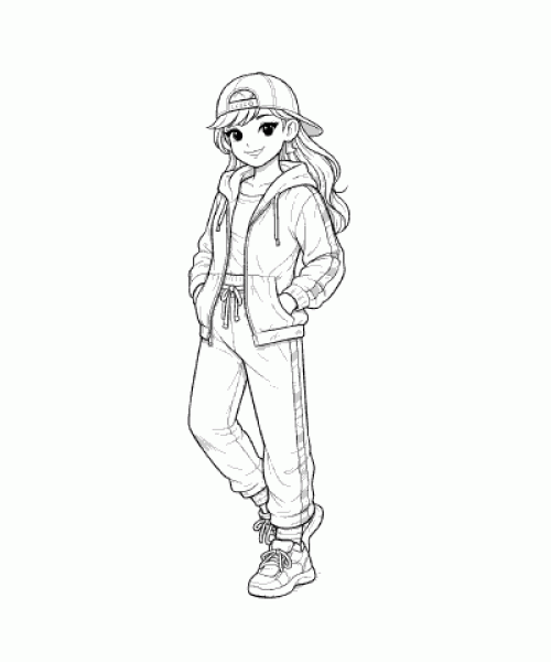 Ausmalbild Maedchen 037