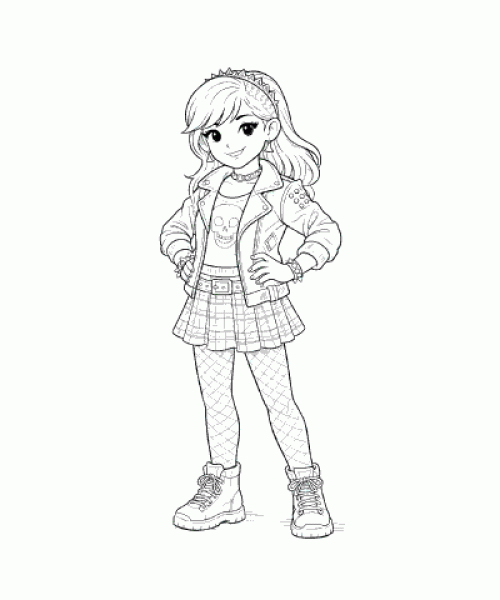 Ausmalbild Maedchen 038