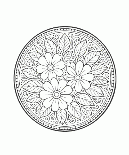 Ausmalbild Mandala 001