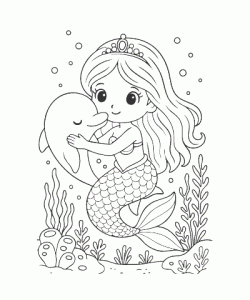 Ausmalbild Meerjungfrau 003
