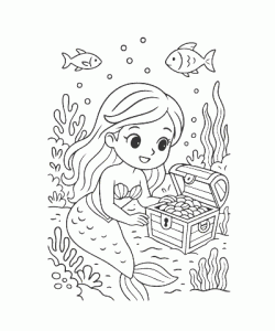 Ausmalbild Meerjungfrau 010
