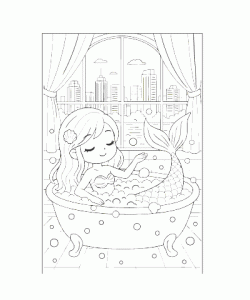 Ausmalbild Meerjungfrau 019