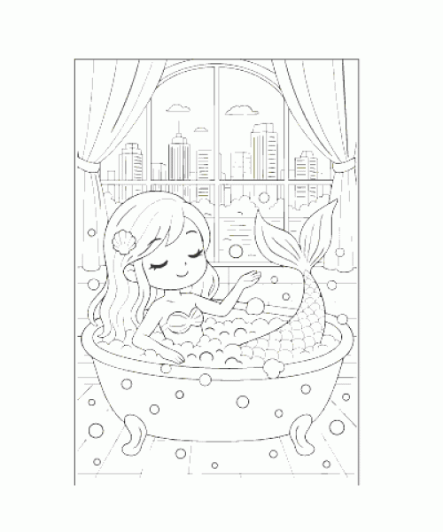 Ausmalbild Meerjungfrau 019