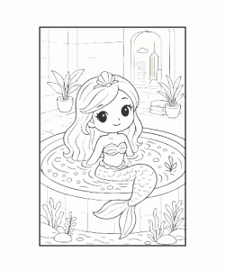 Ausmalbild Meerjungfrau 020