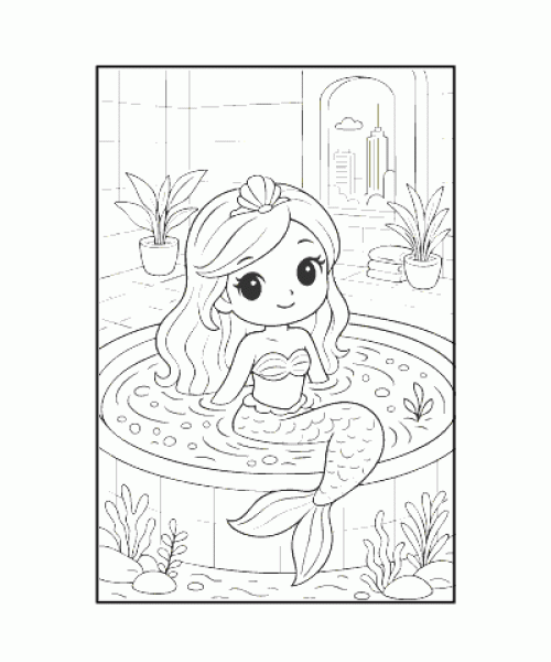 Ausmalbild Meerjungfrau 020