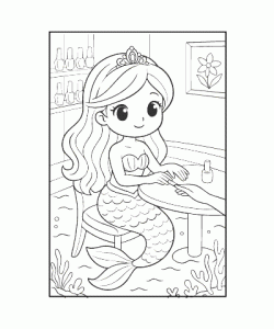 Ausmalbild Meerjungfrau 021