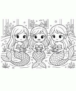 Ausmalbild Meerjungfrau 022