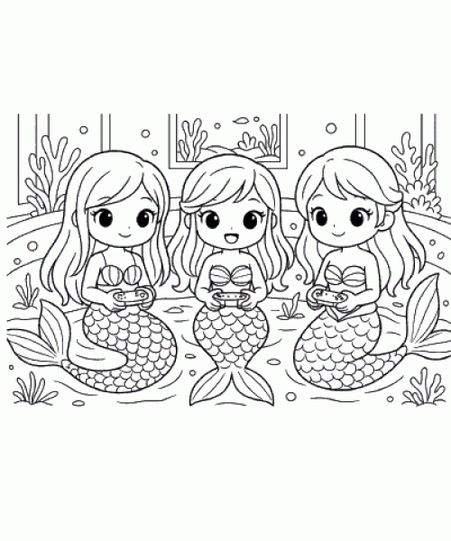 Ausmalbild Meerjungfrau 022