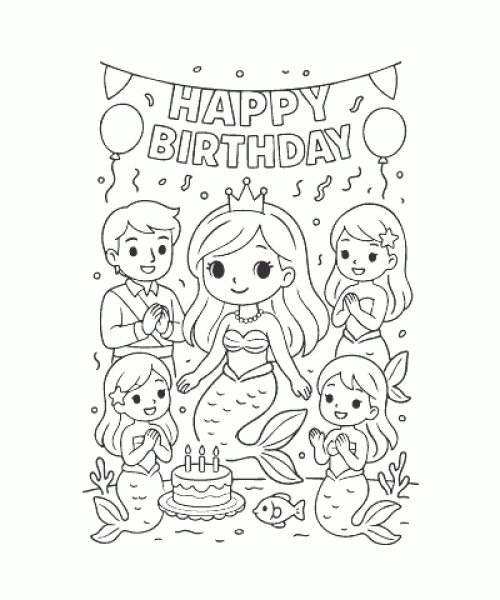 Ausmalbild Meerjungfrau 023