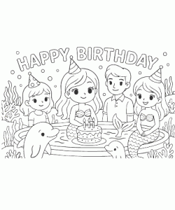 Ausmalbild Meerjungfrau 024