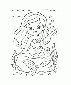 Ausmalbild Meerjungfrau 029