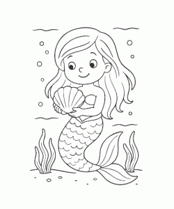 Ausmalbild Meerjungfrau 031