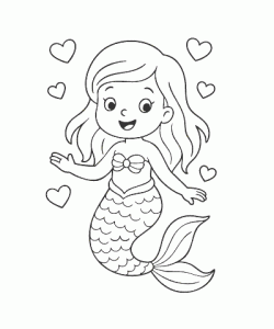 Ausmalbild Meerjungfrau 033