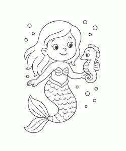 Ausmalbild Meerjungfrau 034