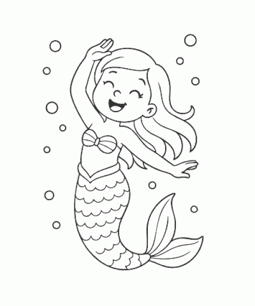 Ausmalbild Meerjungfrau 035