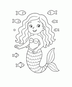 Ausmalbild Meerjungfrau 036