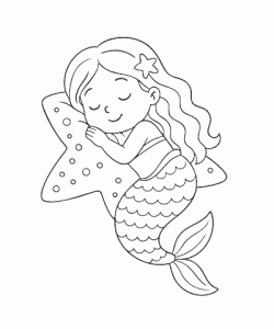 Ausmalbild Meerjungfrau 037
