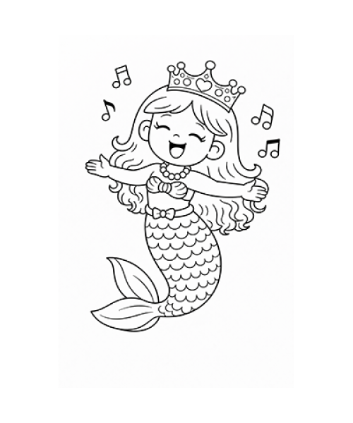 Ausmalbild Meerjungfrau tanzt