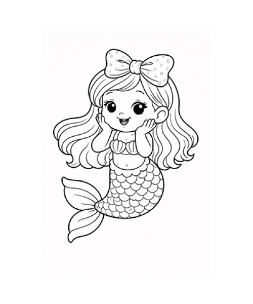 Ausmalbild Meerjungfrau ist entzückt