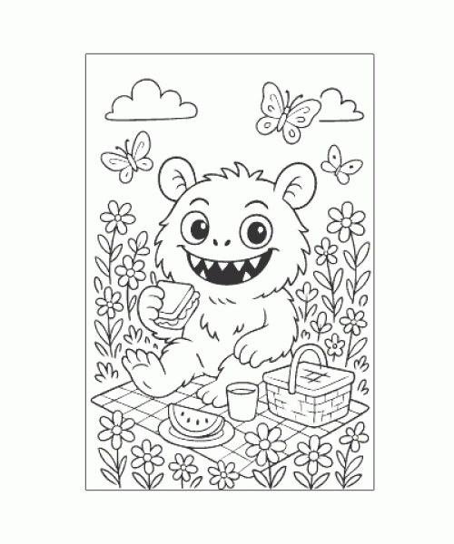 Ausmalbild Monster 001