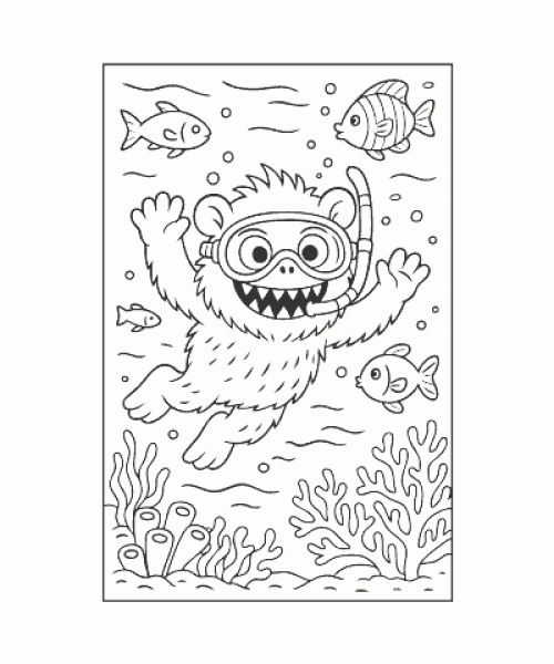 Ausmalbild Monster 010