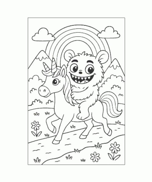 Ausmalbild Monster 011