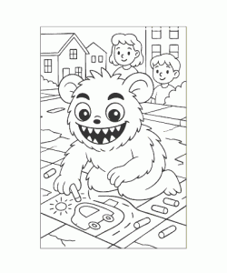 Ausmalbild Monster 018