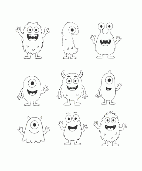 Ausmalbild Monster 029