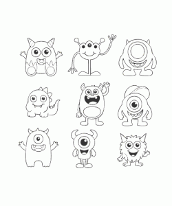 Ausmalbild Monster 030