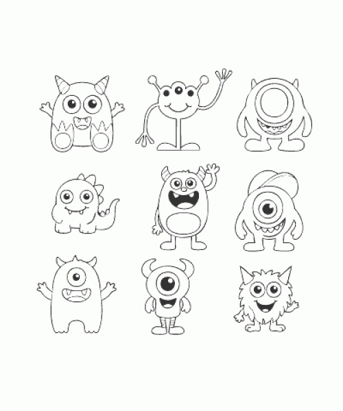 Ausmalbild Monster 030