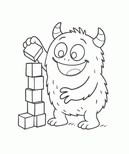 Ausmalbild Monster 044