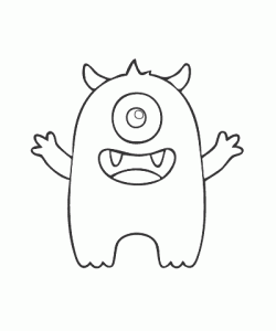 Ausmalbild Monster 050