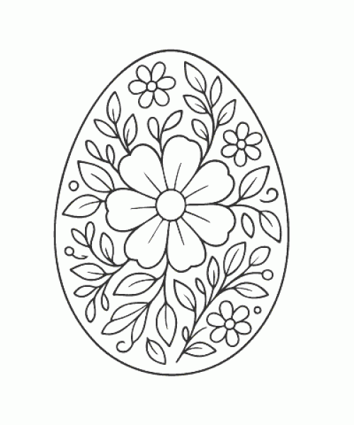 Ausmalbild Ostereier 001