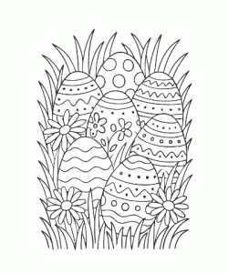 Ausmalbild Ostereier 003