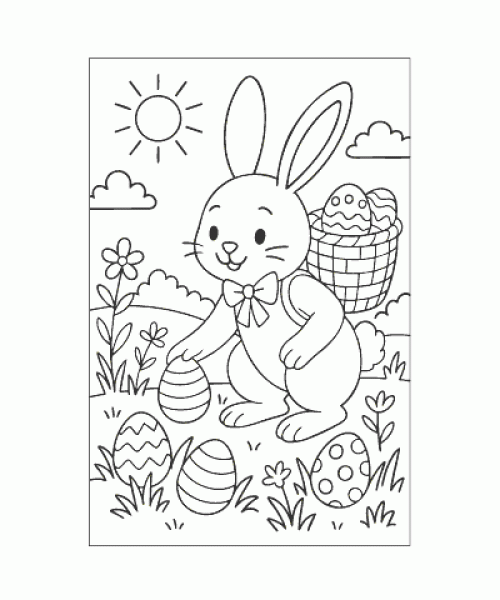 Ausmalbild Osterhase 001