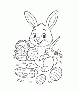 Ausmalbild Osterhase 003