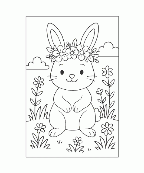 Ausmalbild Osterhase 004