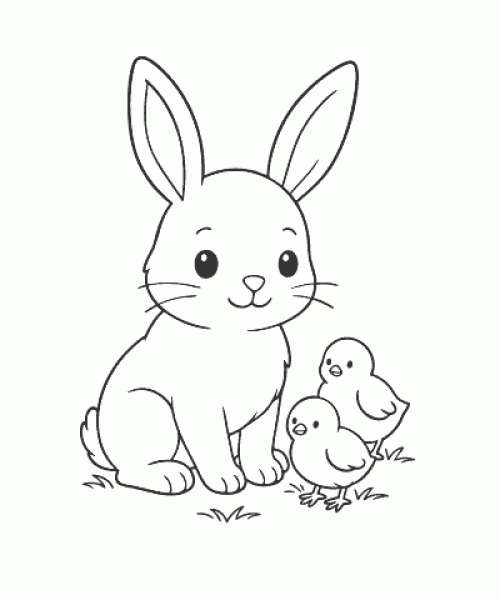 Ausmalbild Osterhase 007