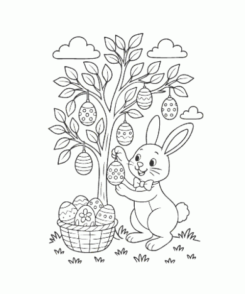 Ausmalbild Osterhase 011