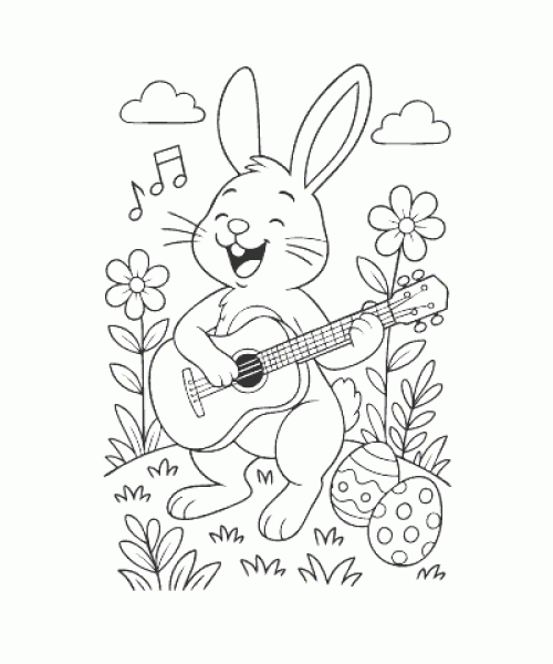 Ausmalbild Osterhase 014